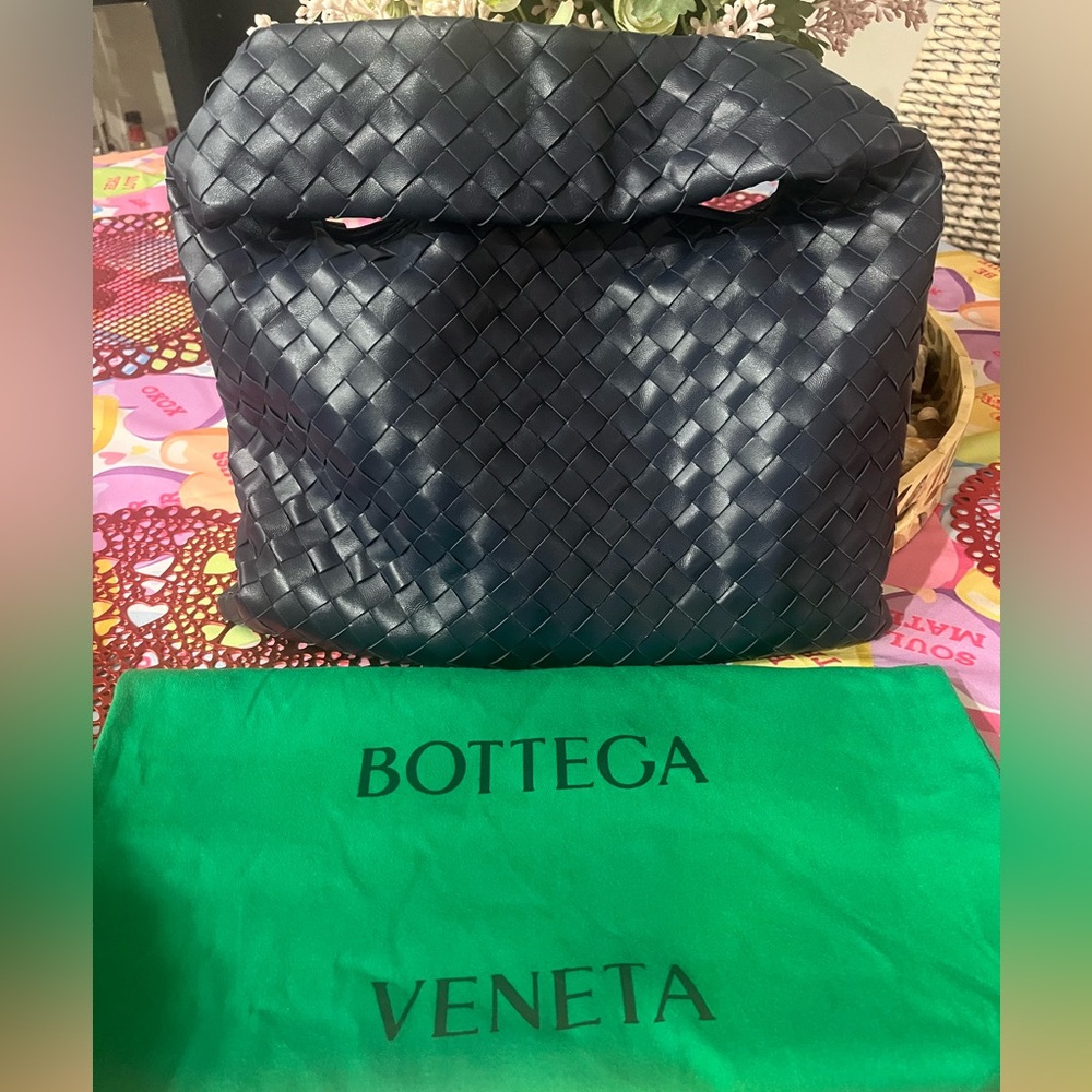 Bottega Veneta Dark Blue Woven Leather Bag